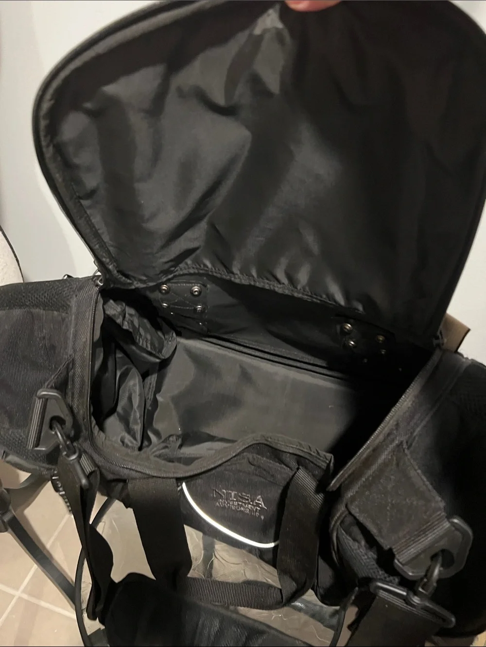 Black Men's Utility Duffel Bag with Shoulder Strap